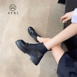 AFNI2021春季新款韩版透气百搭系带真皮厚底运动休闲板鞋LAXX1111019