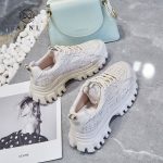 AFNI2021春季新款厚底粗跟单鞋英伦风休闲鞋镜面鞋女LBZS1121063