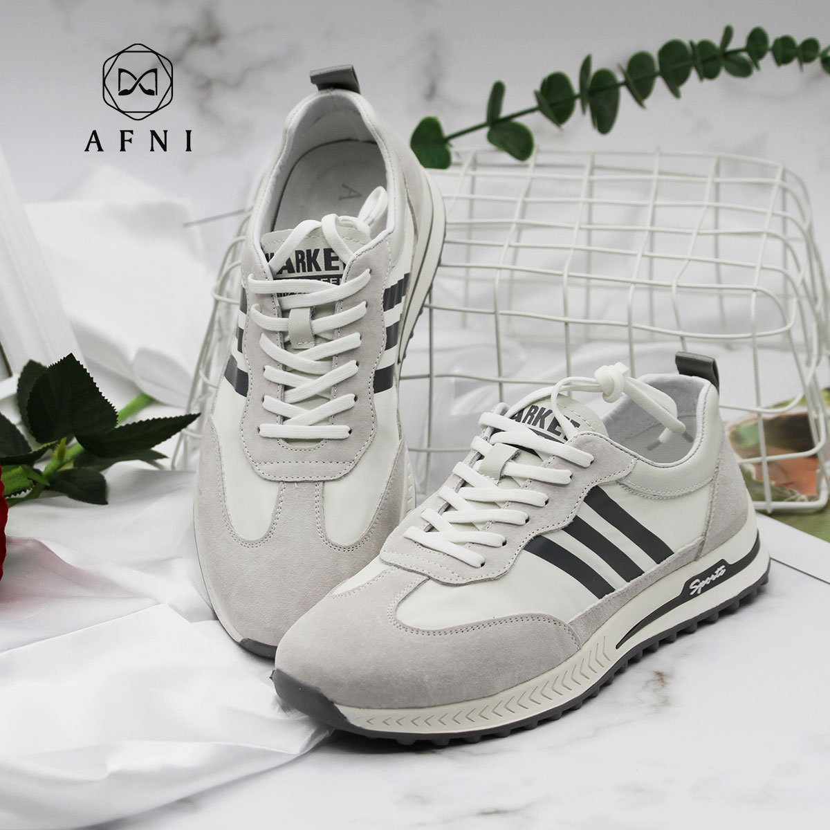 AFNI2021春季新款男鞋运动鞋男百搭休闲潮鞋软底增高跑步鞋子MAXX1111089